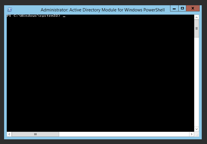 Run as administrator context menu used to start the Active Directory module
