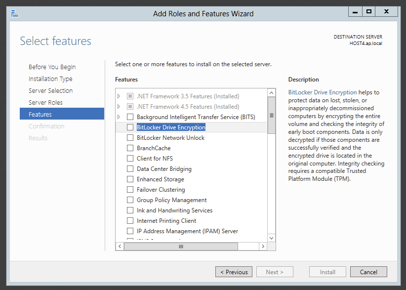 Add Roles and Features wizard on the Server Roles page before any role changes are made