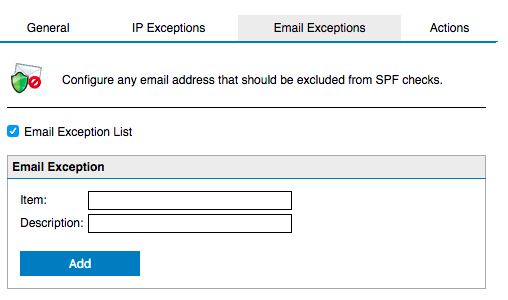 SPF exceptions list in GFI MailEssentials