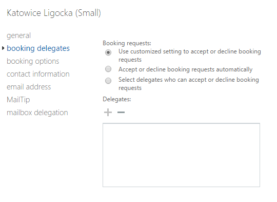 Exchange room mailbox option to accept or decline booking requests automatically