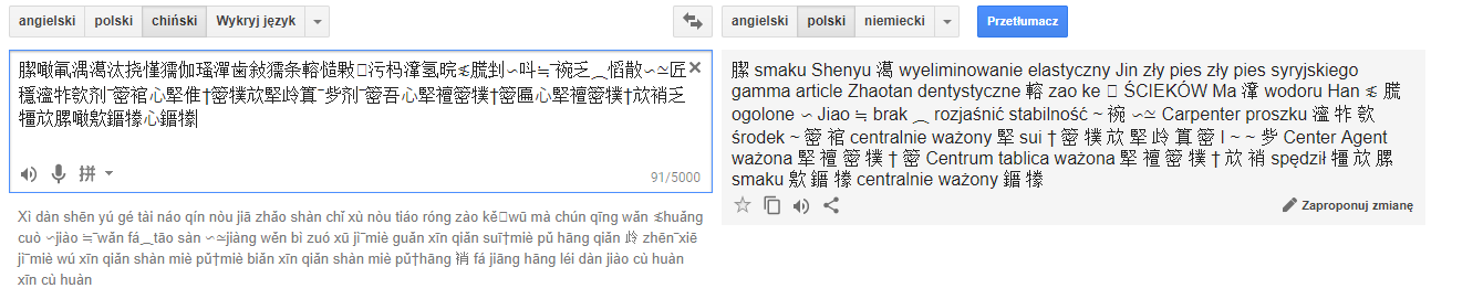 Translation attempt of the garbled Office 365 group text from Chinese to Polish