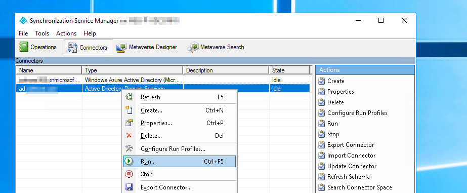 Azure AD Connect synchronization started with a delta or initial cycle
