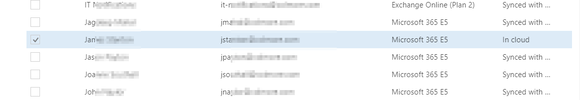 User account shown as a cloud-only user after restore