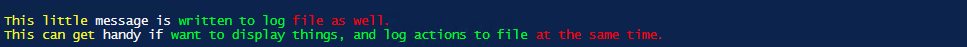 Write-Color output with two blank lines before the text
