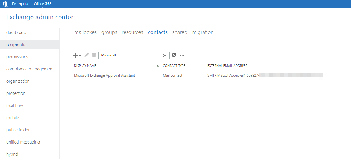 Microsoft Exchange Approval Assistant – Your message couldn’t be delivered because delivery to this address is restricted to authenticated senders