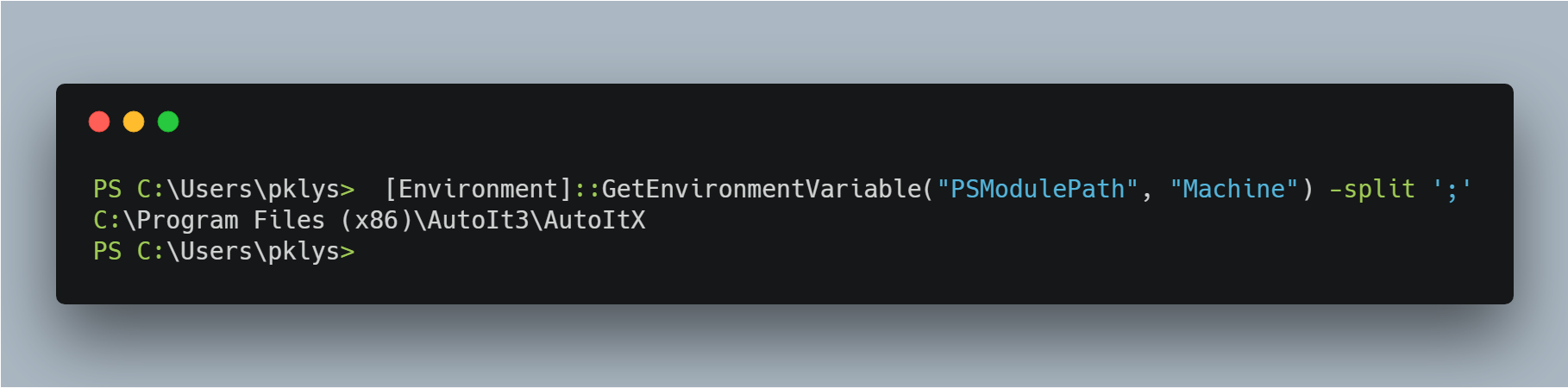PowerShell showing PSModulePath overwritten to a single AutoIt path
