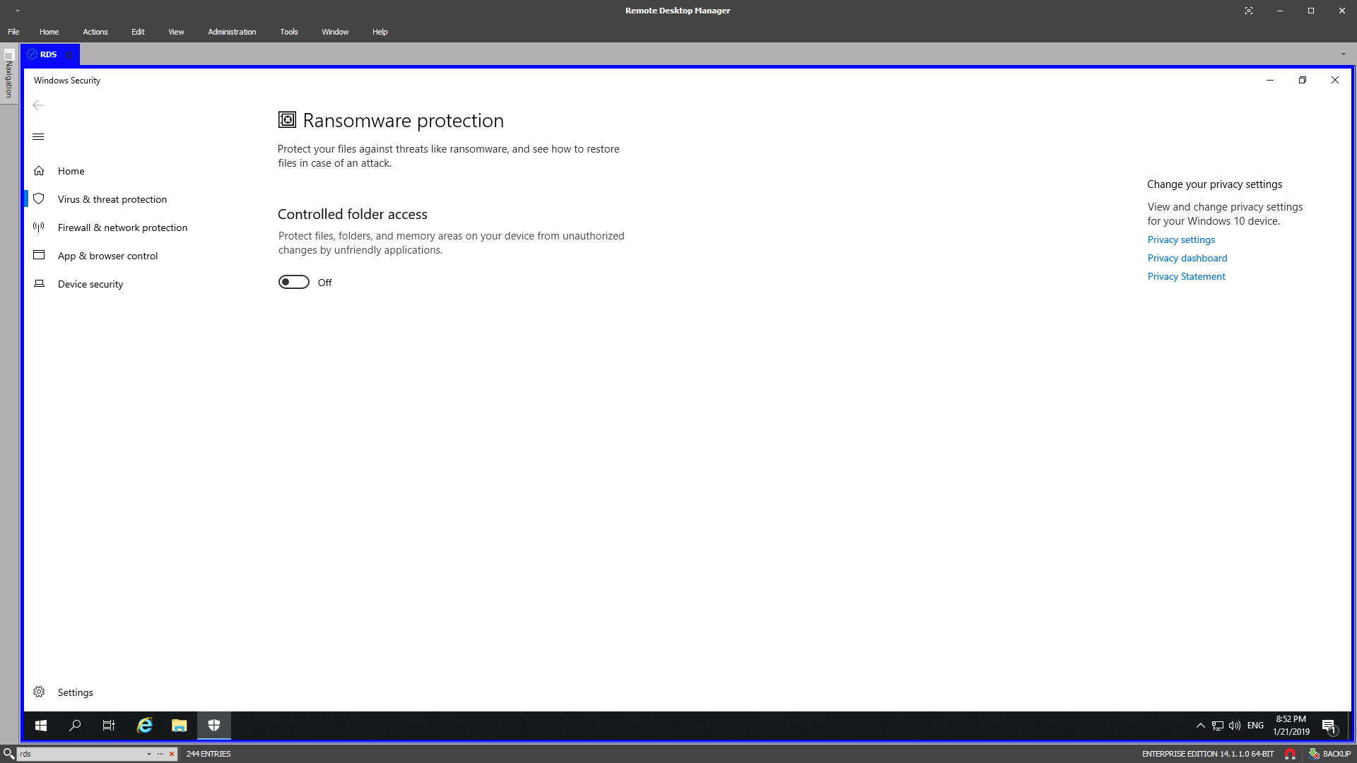 Ransomware Proection - C:\Windows\system32\config\systemprofile\Desktop Ransomware Proection - C:\Windows\system32\config\systemprofile\Desktop