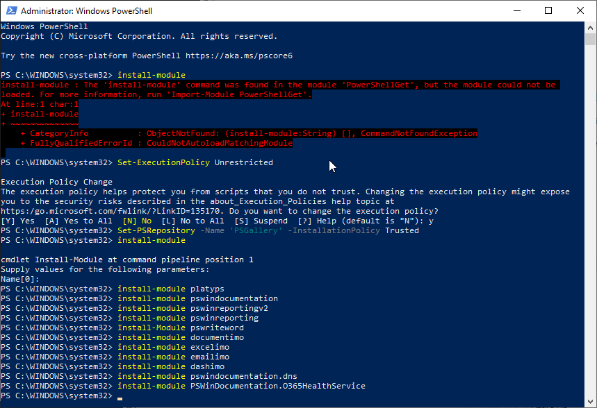 Install-module : The ‘install-module’ command was found in the module ‘PowerShellGet’, but the module could not be loaded.