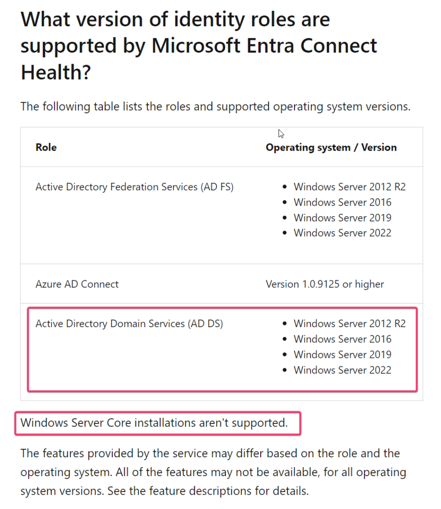 Microsoft Entra Connect Health setup screen for Active Directory Domain Services